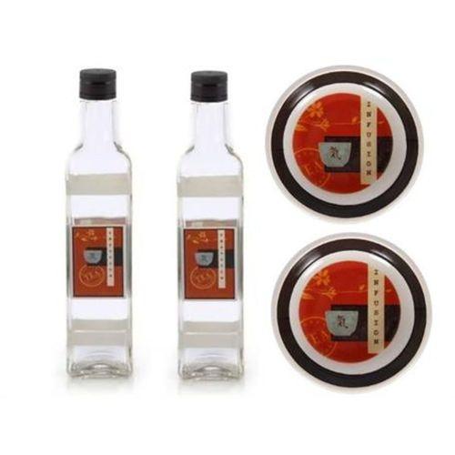 Çin Kase Yağdanlık Tabak Set,2 Adet Yağ Şişesi 2 Adet Mını Tabak