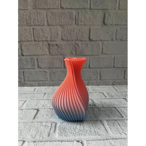 3d Dalga Desenli Kalp Formlu Dekoratif Vazo Pembe 15 Cm