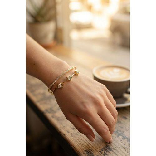 Yıldız Model Zirkon Taşlı Gold Renk Kadın Bileklik