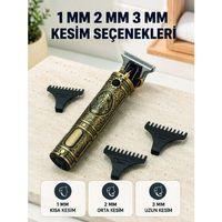 Profesyonel Saç Ve Sakal Tıraş Makinesi 1500 Mah Bataryalı 1 2 3 Mm Taraklı