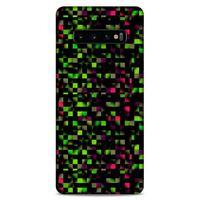 Lopard Samsung Galaxy S10 Plus Uyumlu Kılıf PiXel (25) Antişok Kapak Yeşil Pembe