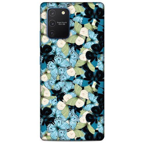 Samsung Galaxy S10 Lite Kılıf Kelebek Etkisi (26) Tpu Silikon Kılıf Sarı Kırmızı
