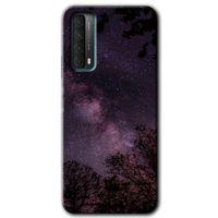 Huawei P Smart 2021 HD Baskılı Kılıf + 9D Tam Ekran Koruyucu - Gece Galaksi