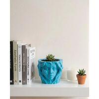 Sanatsal Kadın Yüzü Ağaç Detaylı 3d Baskı Dekoratif Vazo Saksı