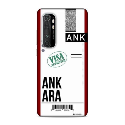 Xiaomi Mi Note 10 Lite Kılıf Uçak Bileti Ankara Arka Kapak Koruma Desenli Full Koruyucu