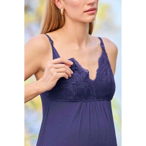 Monamise 25054 Lacivert Hamile Lohusa Gecelik Sabahlık Tk
