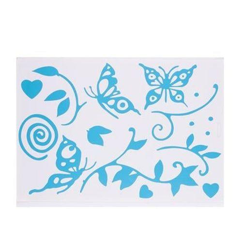 Defter Sticker,Laptop Sticker  Mavi Kelebekli Pvc 48X33X0,5Cm