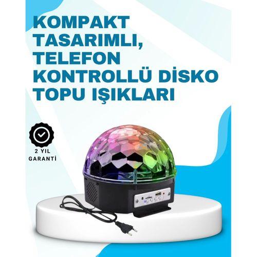 Bluetooth Bağlantılı Renkli Masaüstü Disko Topu Işık Gösterisi