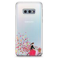 Samsung Galaxy S10e Kılıf Çiçek Saçan Bisiklet Arka Kapak Koruma Desenli Full Koruyucu