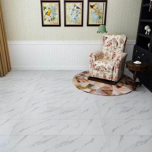 Kendinden Yapışkanlı Kırık Beyaz Seramik Desen Zemin Yer Kaplama Paneli 30x60cm Arkası Kauçuklu
