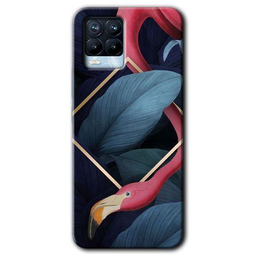 Realme 8 Pro Kılıf HD Desen Baskılı Arka Kapak - Flamingo Yaprak