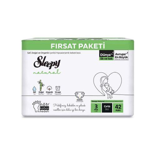 Sleepy Natural Bebek Bezi 2'Li Fırsat Paketi 3 Beden 42 Adet