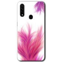 Oppo A31 Kılıf Baskılı Arka Kapak - Pembe Tüy +Tam Ekran Koruyucu