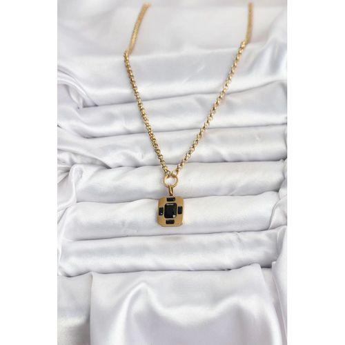 316L Çelik Zincir Gold Renk Vintage Model Kadın Kolye