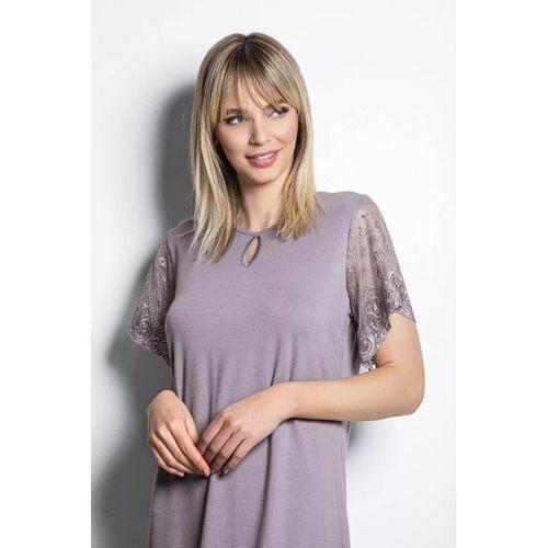 Yakası Detaylı Brode Dantelli Pijama Takımı