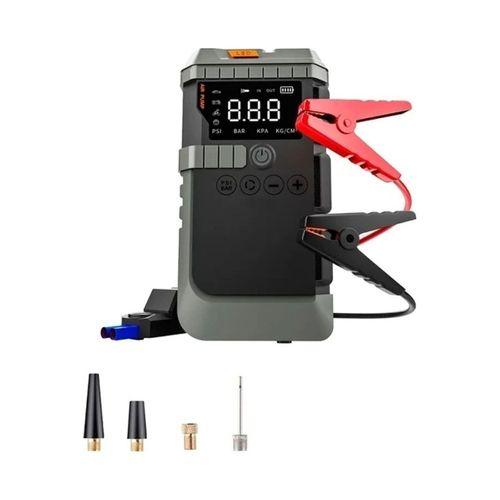 Şarjlı 12.000 Mah Taşınabilir Çanta Araç Akü Şarj Takviyeli Işıklı Hava Kompresörü Powerbankli