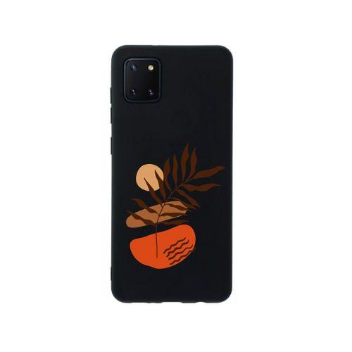 Samsung Note 10 Lite Floral Art Premium Silikonlu Siyah Telefon Kılıfı