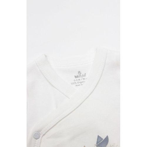 Bistyle Kruvaze Body Yarım Kol Little Boats 17152 Ekru