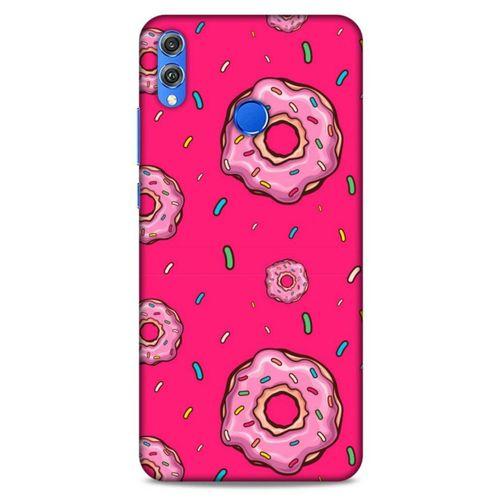 Huawei Honor 8x Uyumlu Kılıf Pembe Delisi (28) Arka Kapak Donut