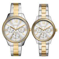 Fossil FBQ2737SET Quartz Çelik Altın/Gri 42 mmx36 mm Çift Saati