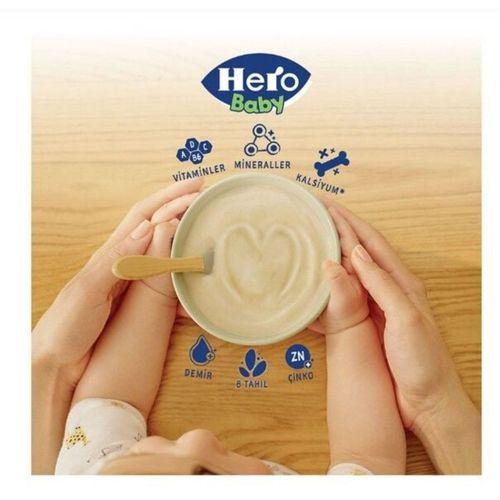 Hero Baby Hero Baby Sütlü 8 Tahıllı Peynirli Pekmezli Kaşık Mama 200 Gr