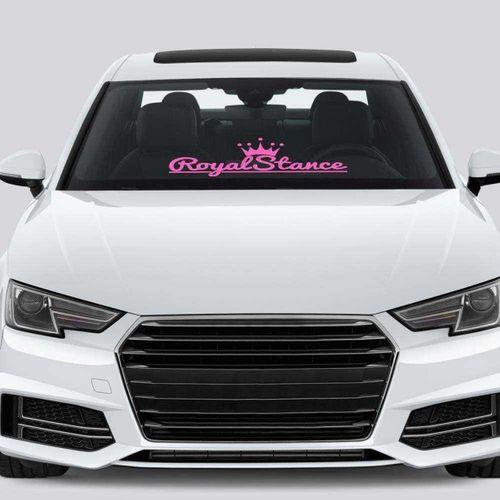 Taçlı Stance Royal Yazılı Sticker, Oto, Araba, Araç, Etiket, Aksesuar, Tuning, Modifiye, Arma Pembe