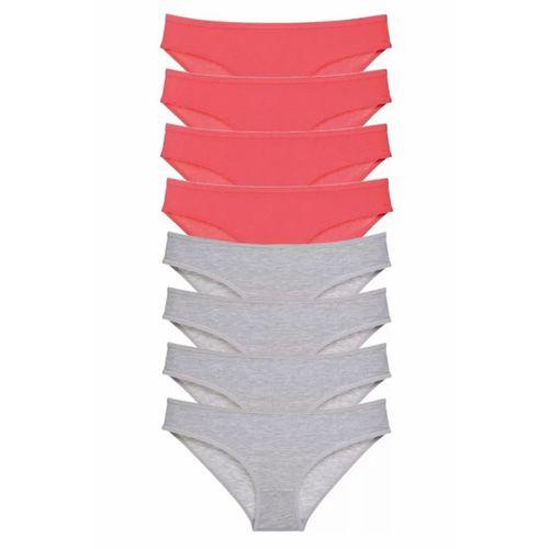 8 adet Süper Eko Set Likralı Kadın Slip Külot Fuşya Gri