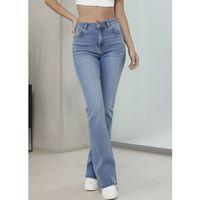 Kadın Yüksek Bel İspanyol Paça Kot Pantolon