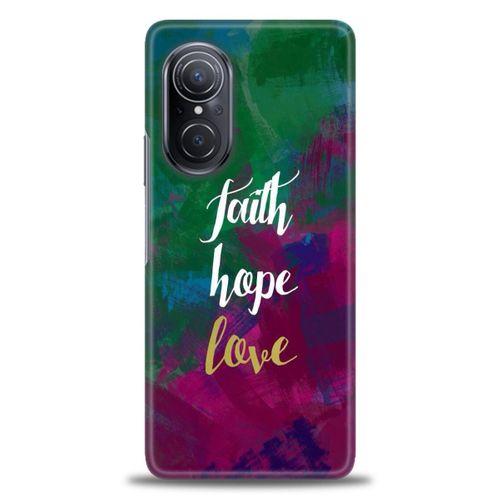 Huawei Nova 9 SE Kılıf HD Baskılı Kılıf - Faith Hope Love + Tam Ekran Koruyucu