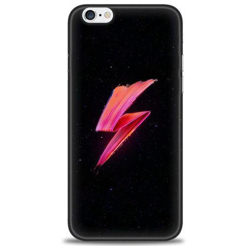 iPhone 6 Plus Kılıf HD Baskılı Kılıf - Pembe Şimşek + Tam Ekran Koruyucu
