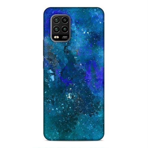 Xiaomi Mi 10 Lite Kılıf Mavi Mermer Arka Kapak Silikon Koruma Full Koruyucu