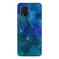 Xiaomi Mi 10 Lite Kılıf Mavi Mermer Arka Kapak Silikon Koruma Full Koruyucu
