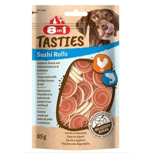 8IN1 Tasties Sushi Rolls Tavuklu Balıklı Sushi Köpek Ödülü 85 Gr