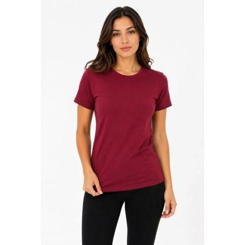 Basic Tişört Bisiklet Yaka Kısa Kol Günlük Yazlık Slim Fit T-Shirt - Bordo