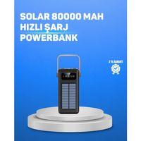 80000 Mah Yüksek Kapasiteli Powerbank Göstergeli Solar Şarj Cihazı