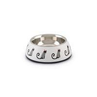 Beeztees Kedi Mama Su Kabı, Paslanmaz Çelik, Beyaz, 14x4,5cm, 160ml