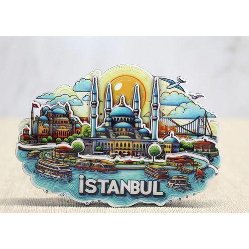 Ahşap İstanbul Temalı Magnet - Model 3