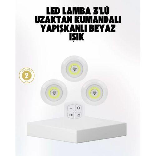 Kablosuz Gün Işığı 3’lü Led Spot Lamba Kumandalı