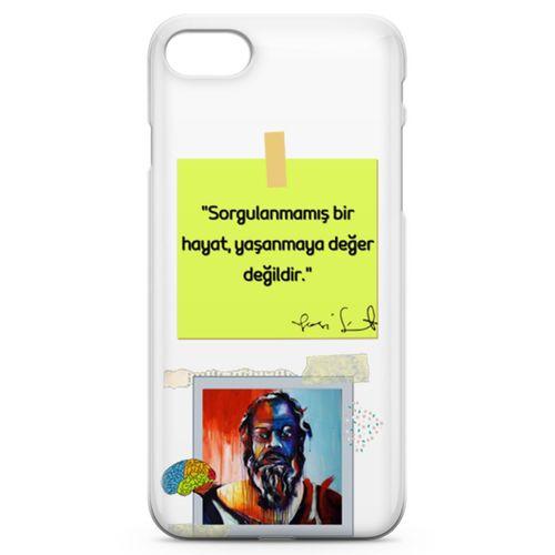 Apple iPhone SE 2020 Kılıf Caps Sokrates Hayat Arka Kapak Koruma Desenli Full Koruyucu