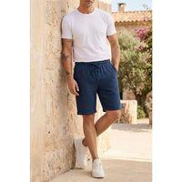 Hafif ve Rahat Duble Paça Müslin Erkek Şort - Lacivert