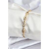 Pirinç VIP Seri Gold Renk Sıralı Damla Model Kadın Bileklik