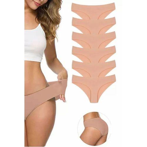 6 Adet Kadın Dikişsiz Lazer Kesim Esnek İz yapmayan Külot Ten