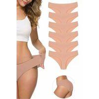 6 Adet Kadın Dikişsiz Lazer Kesim Esnek İz yapmayan Külot Ten