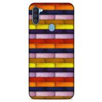 Samsung Galaxy A11 Kılıf Patchwork (30) Silicone Case Şeker Pembe Sarı