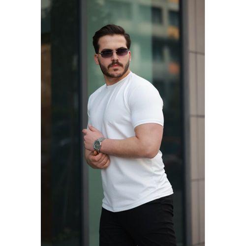 Erkek Kısa Kollu çizgi Kabartma Detaylı T-shirt