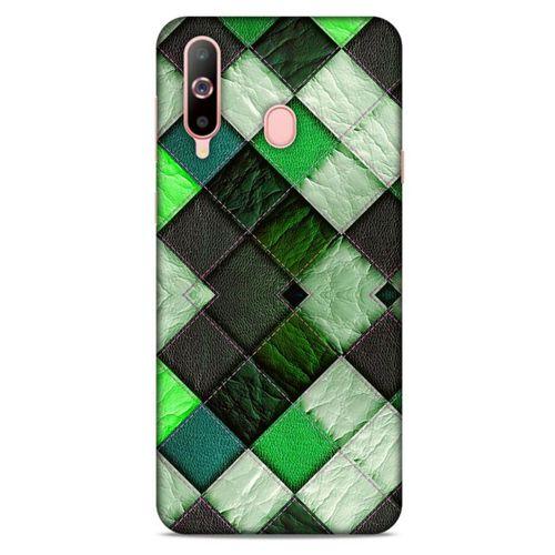 Samsung Galaxy A60 Kılıf Patchwork (17) Tasarım Kılıf Fıstık Yeşili