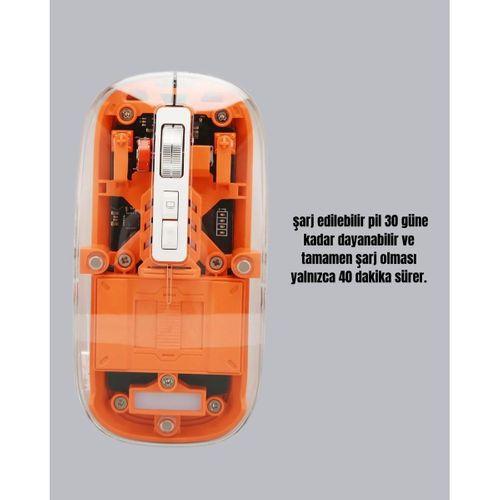 Sessiz Ve Ergonomik Kablosuz Fare - 30 Gün Kullanım, 2 Modlu Bağlantı