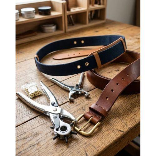 Kemer Delik Açma Atı 2li Set Deri Çanta Kayış Delme Aleti