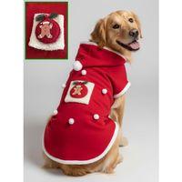 GingerBread Man Yılbaşı Köpek Kıyafeti | Noel Baba Kapüşonlu Polar Sweatshirt | Orta ve Büyük Irklar İçin