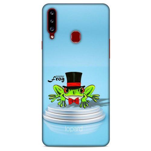 Samsung Galaxy A20s Kılıf FunnyMaX (7) Telefon Kılıfı Açık Mavi Kurbağa